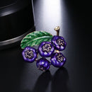 Purple Blueberry Brooches Women Men'S Alloy Plant Brooch Pins Girls' Hat Ba