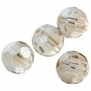 Glass Loose Beads Round Champagne Transparent Faceted 30 PCs High Quality D G8H4