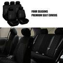 9pcs Car Seat Covers Tire Track Style Auto Styling Seat Protector (Black)