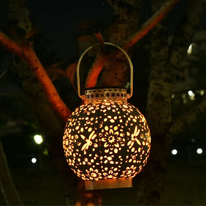 LED Solar Lantern Outdoor Garden Decor Hanging Lamp Night Light IP65 Waterproof