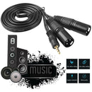 3.5mm Stereo Male to Dual XLR Male Splitter Cable Mixer AUX Adapter Cord