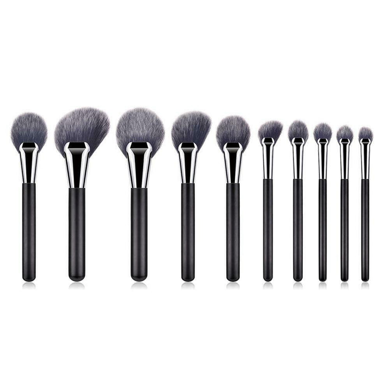 10x Makeup Brushes Nylon Wool with Wooden Handle Eye Shadow Foundation Brush Kit