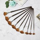 9Pcs Fan Shape Brush Pen Painting Set Nylon Hair Acrylic Watercolor Art Supplies