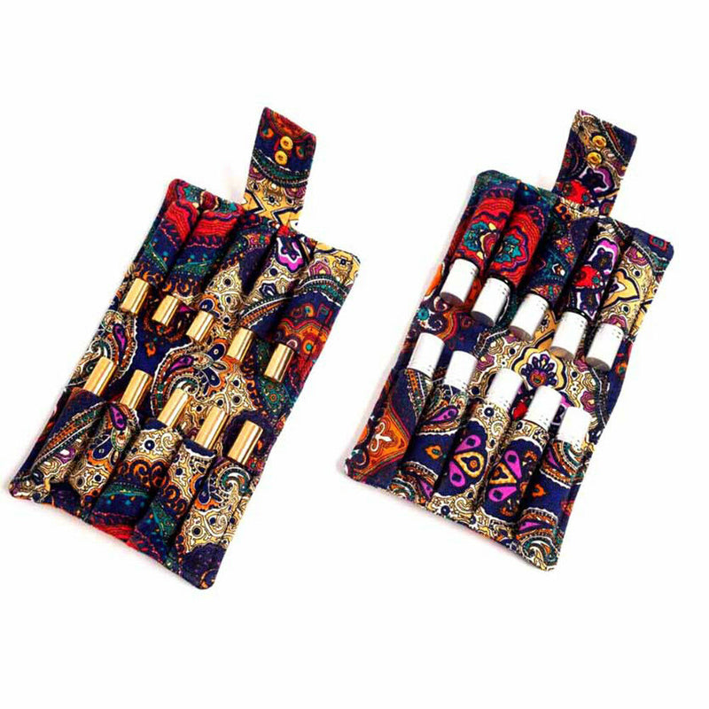 10ml 6 Roller Essential Oil Diffuser Carrying Case Tote AromatherapyCanvasBagQ2