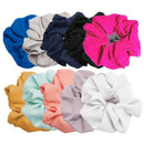 10PCs Hair Scrunchies Pack Satin Scrunchy Bands Elastic Ponytail Holder F. Women