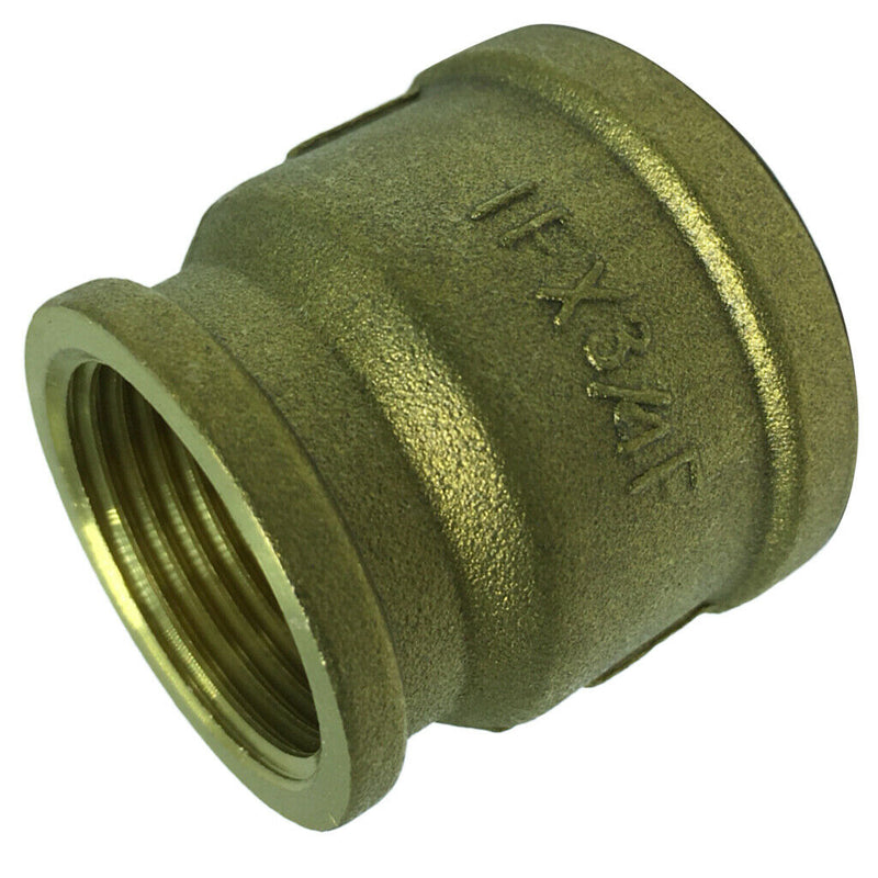 1 Pc Double Female Brass Thread Straight Adapter Connector Fitting DN25xDN20