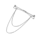 2pcs Collar Pin Bar Shirt Tie Stick Pin Brooch with Chain For Men Women