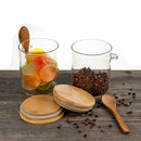 Food Storage Glass Jar Clear Sealed Canister Container with Lid and Spoon f