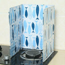 Fish Aluminium Foil Gas Stove Oil Splatter Screen Splash Proof Baffle Plate