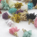 Chiffon Flower Pendant DIY Jewelry Earring Keyring Making Pendant 10PCS F7R L7R7
