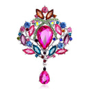 Rhinestone Brooch Crown Glass Women Corsage Badges Jewelry (Multicolor) A
