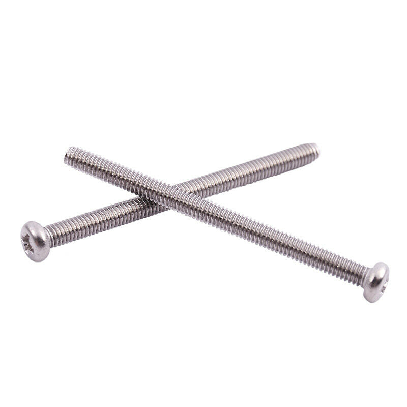 M2.5 x 35mm 304 Stainless Steel Phillips Round Head Screws Bolt 60pcs C1B2