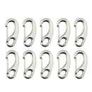 10Pcs Stainless Steel Spring Snap Hook Clips Buckle Shackle Claw  Marine Boat