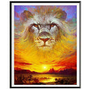 5D DIY Full Drill Diamond Painting Lion Sunset Cross Stitch Embroidery Kits