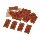 20pcs Retro Synthetic PU Leather Tag DIY Handmade Sew Label Patches Brown 2