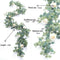 Artificial 1.8M Eucalyptus Garland with Champagne Roses Greenery Garland Eu W6W6