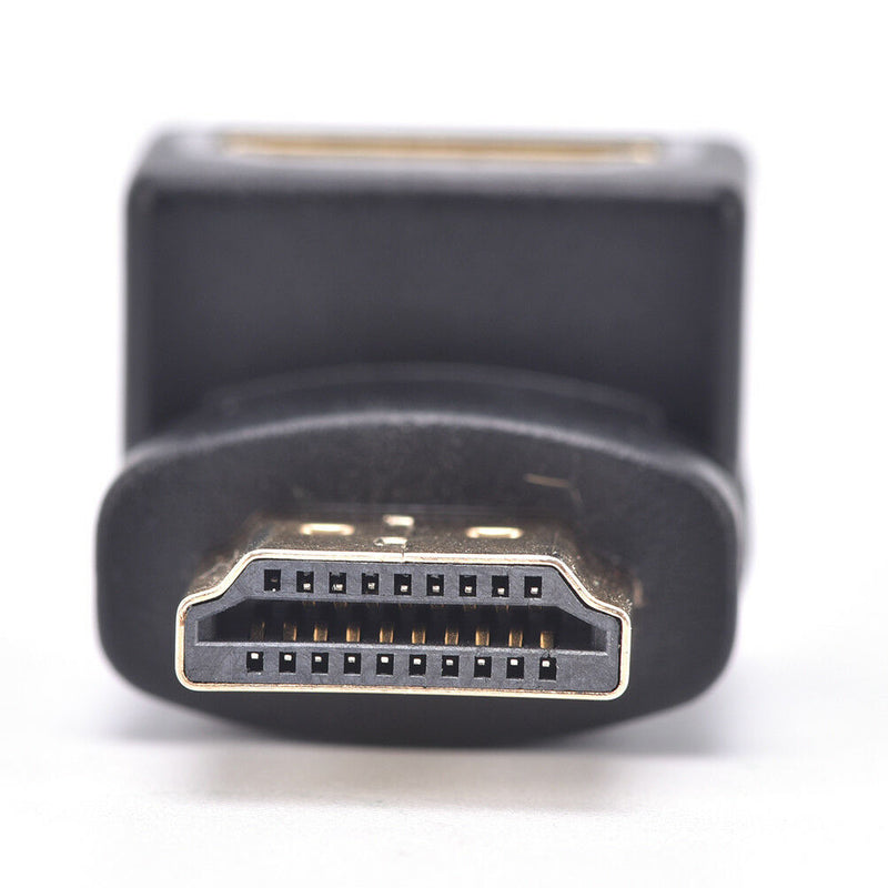 2x HDMI 90 Degree Elbow Connector Male to Female Wall-mounted TV HDMI Adapter^LJ