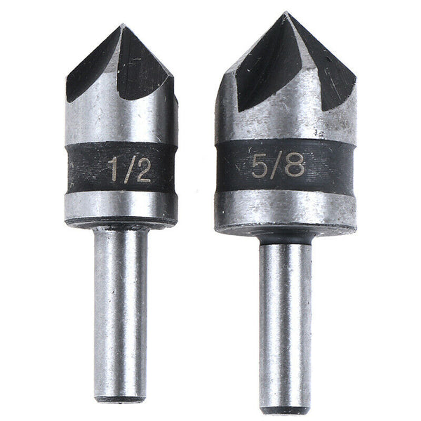 1/2"+5/8" HSS 6.35mm Hex Shank Chamfer Debur Countersink Drill Bit Set* TEUS