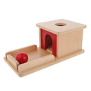 Montessori Sensorial Material Object Permanence Box With Tray And Ball Matching