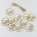 10pcs Rat Pattern DIY Crafts Scrapbook New year Decor Natural Wooden Ornamen&+
