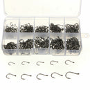 500pcs 10 Different Size Circle Fishing Fish Hook Set With Box Stainless Steel