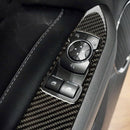 4Pcs Carbon Fiber Interior Door Window Lift Button Panel Decorative Frame C