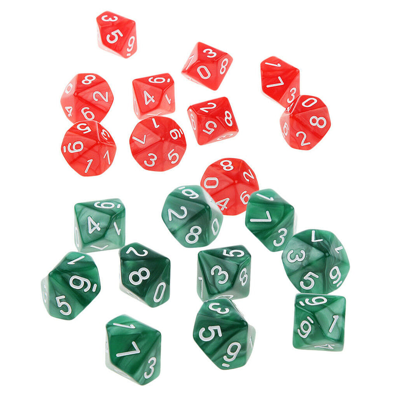 20PCS 10 Sided Dice D10 Polyhedral Dice for  Dices RPG