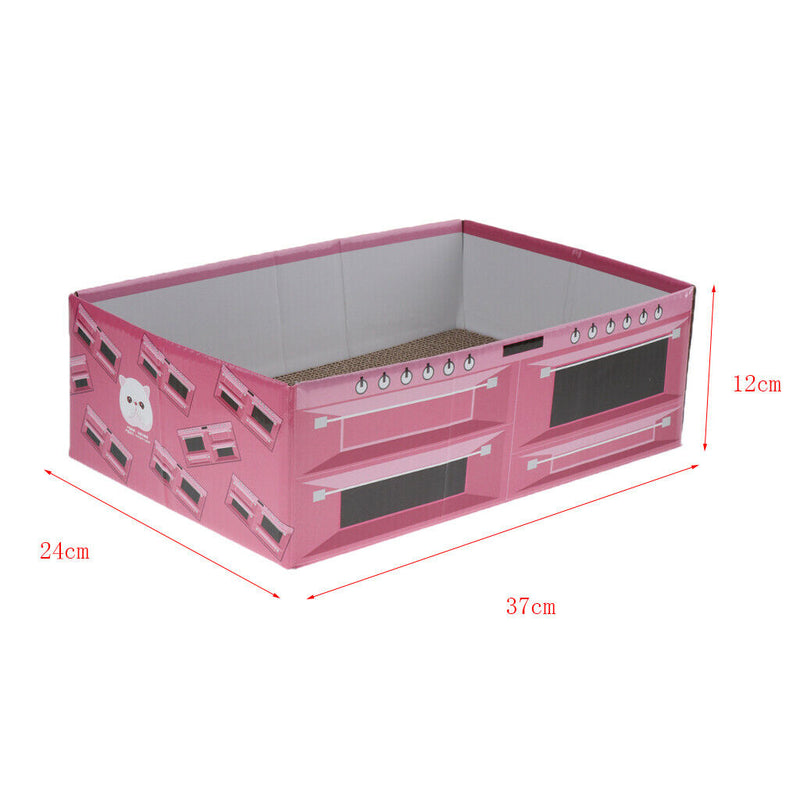2 Pcs Pet Cat Scratcher Corrugated Paper Box Scratching Pads For Resting
