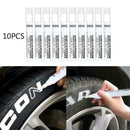10Pcs White Waterproof Permanent Paint Marker Pen For Car Tire Tire Rubb PUV