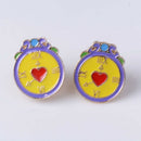 Lovely House Alarm Clock Cartoon Cute Enamel Brooch Pins Collar Lapel Gifts