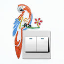DIY Parrot Diamond Painting Luminous Light Switch Stickers Home Wall Decals