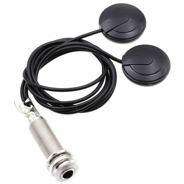 21-INCHES Wire Length 1/4 Inch Output Jack 2 In 1 Piezo Pickup Disc Transdu
