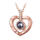 100 Language I Love You Projection Pendant Necklace Women Memory Jewelry (1