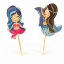 24pcs cartoon mermaid cupcake topper picks kid birthday party decoration M&O