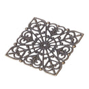 50 Bronze Tone Square Filigree Wraps Connectors 40mm Q5U4