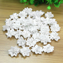 40x Crystal Rhinestone Decoration Satin Ribbon Flower Applique Craft White Color