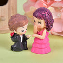 2pcs/Set Romantic Propose Marriage Lovers Micro Landscape PVC Decoration Do&+TOC