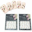 Nail Art Painting Wraps Water Transfers Stickers Decals Set Pink White Flowers