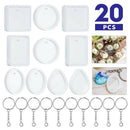 20pc pendant drop round square oval mirror epoxy mold with key ring diy keySEAU