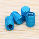 4pcs Aluminum Alloy Car Tire Wheel Tyre Caps Valve Stem Dust Covers (Blue)