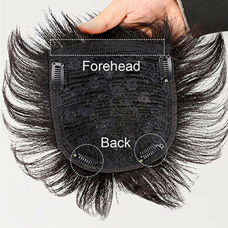 Nature Human Hair Straight Topper Toupee Clip Hairpiece Top Wigs for Men male