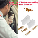 10 Sets T-Type 2 Pin DC Power Connector Plug for VHF/UHF Yaesu Radio Cable