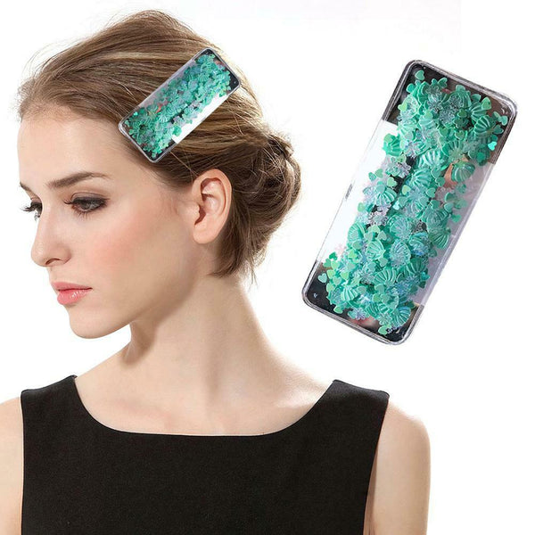 Korean Sequins Flower Fringe Hairpin Women Ponytail BB Hair Clip (Green) A#S