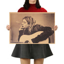 Kurt Cobain Nirvana Frontman Rock Poster Kraft Paper Retro Poster Wall SticS Gw