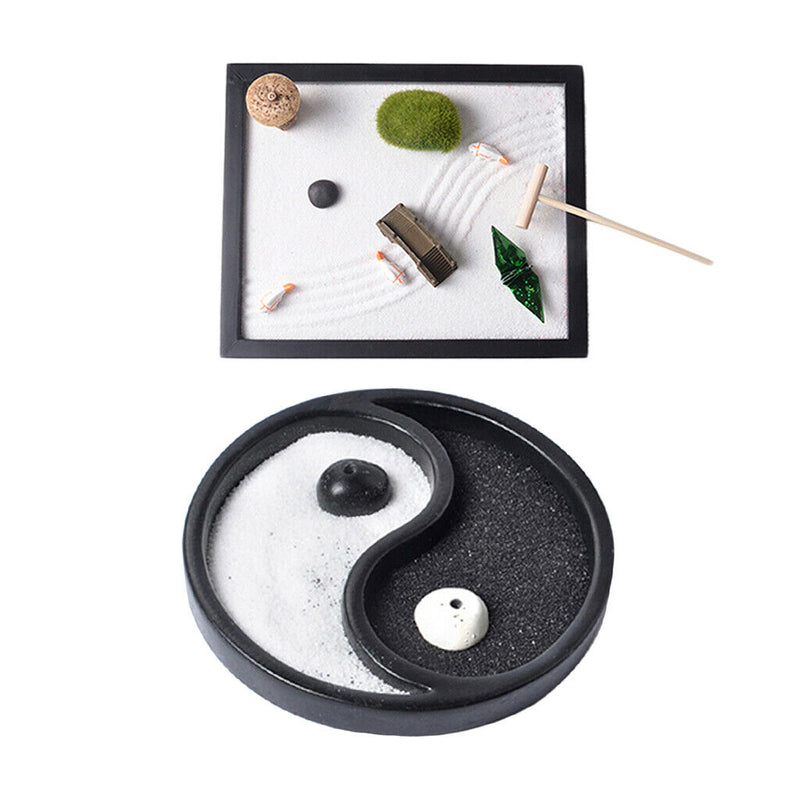 2pcs  Small Garden Mini Dry Landscape Bridge,Chair