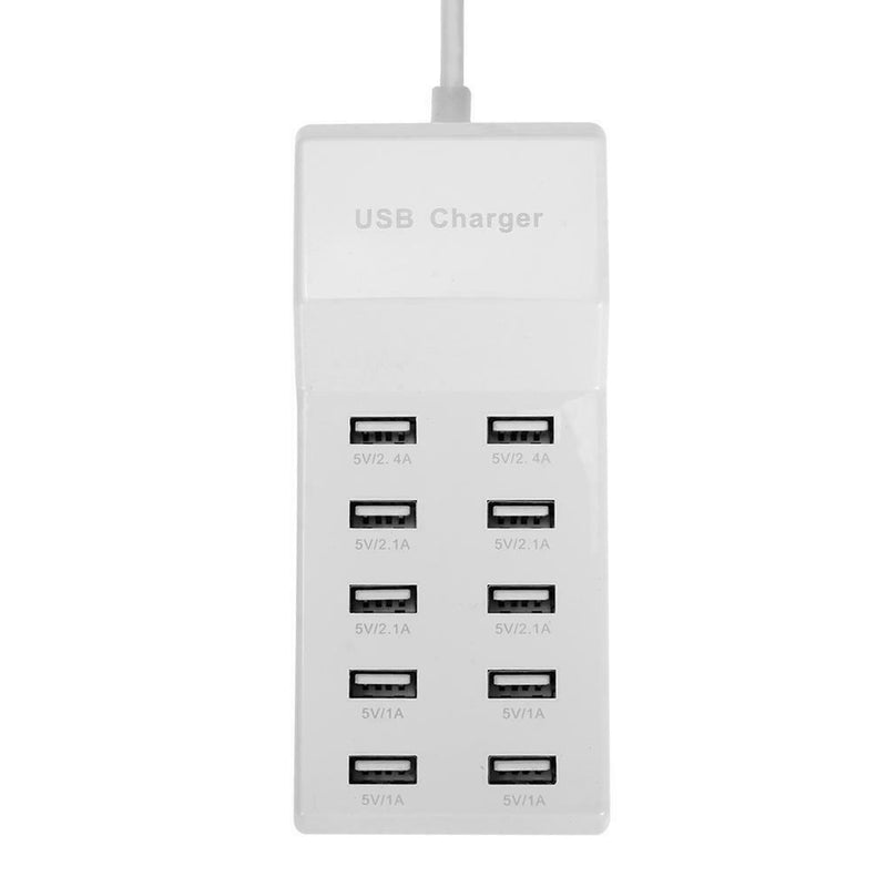 10Port Fast USB Charging Power with Adapter Wall Travel Desktop Charger Hub A
