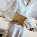 Retro Female Solid Color Clutch Women Daily Makeup Bags (Light Brown) A