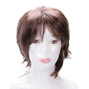 Natural Curly Wigs For Women Synthetic Short Wig With Bangs Brown E4N5