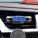 LED Digital Display luminous Thermometer Car Electronic Clock Air Outlet Clamp