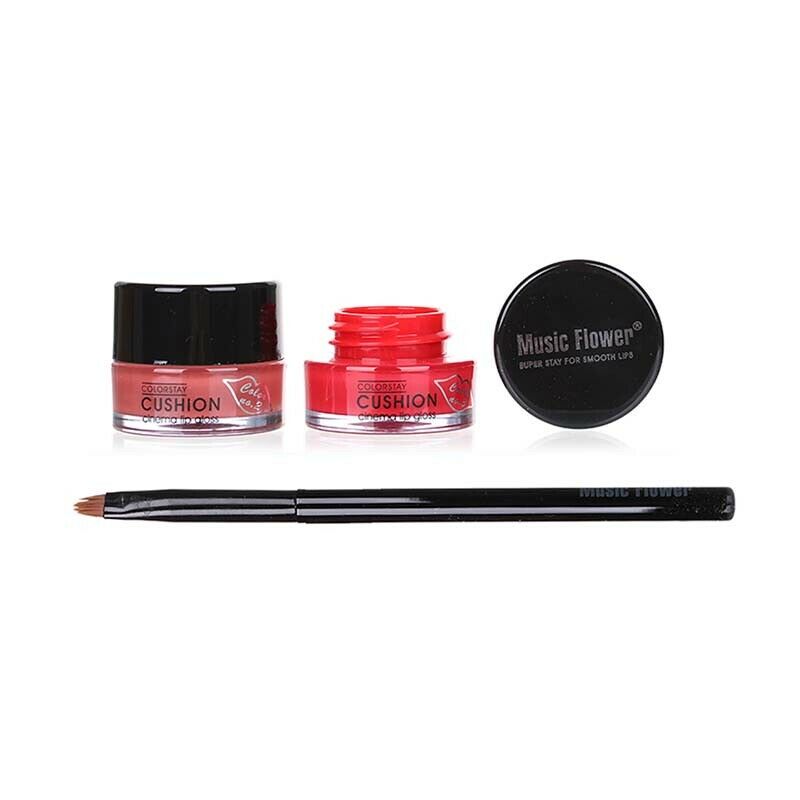 Music Flower Air Cushion Lipgloss With Brush Longlasting Moisturizer Lip Ma C3U2